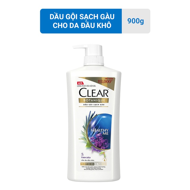 Dầu gội đầu Clear Botanique 9 Thảo Dược Quý cho Da Đầu Yếu với 3X Sức Mạnh Đánh Bay Gàu Nhờn Ngứa 900g | BigBuy360 - bigbuy360.vn