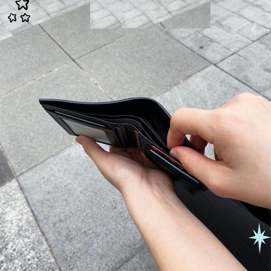 Ví Nam Ngang Mini Gập Đôi Thiết Kế Đơn Giản - Bóp Da Cosmos Cao Cấp Saffiano - vibes_shop