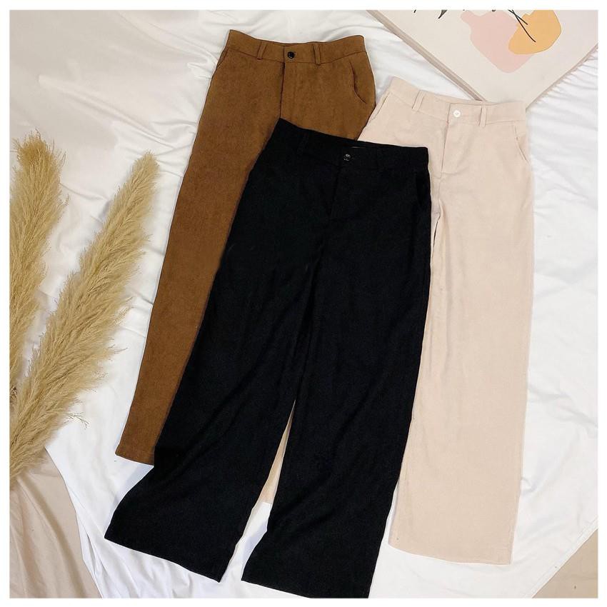 Quần Ống Rộng Nữ Có Khóa Kéo Siêu Hot Chất Nhung Tăm, Quần Ống Suông Culottes Nữ Sành Điệu, Chân Dài Tôn Dáng, Giftylady | BigBuy360 - bigbuy360.vn
