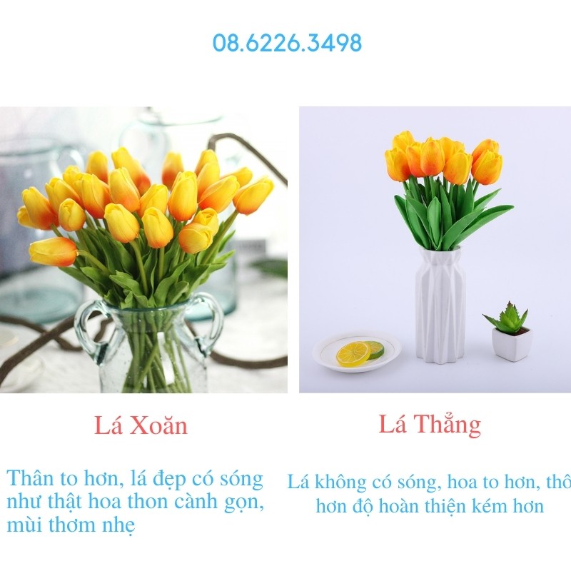 [Mã 151LSSALE giảm 10k đơn 50k] Hoa tulip giả trang trí để bàn decor phòng khách chụp ảnh cao cấp TODOCO H01