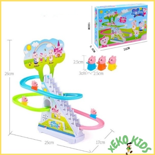 Đồ chơi vui nhộn heo peppa pig leo cầu thang cho bé trai và bé gái 1 2 3 4 5 tuổi, đồ chơi giải trí Bkid21