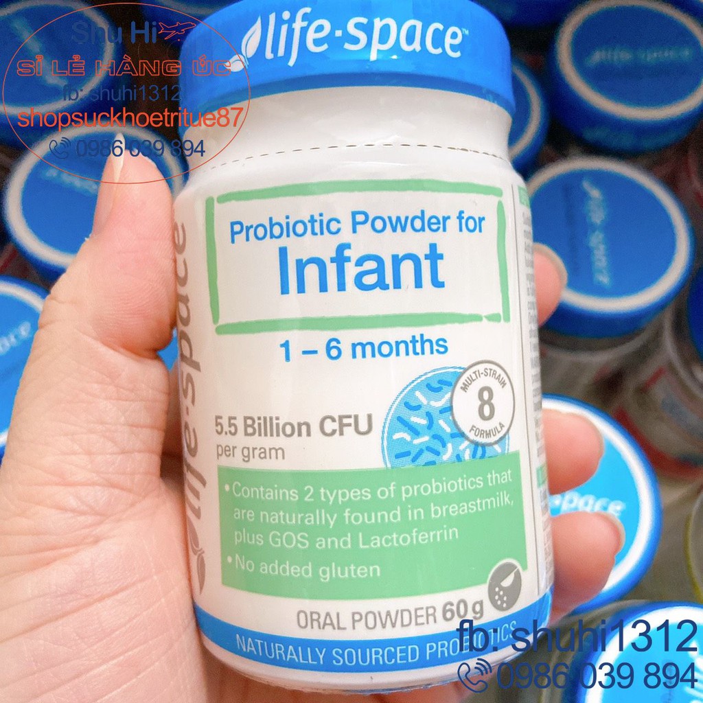 Men vi sinh cho bé từ sơ sinh đến 12 tuổi, life space probiotic infant, lifespace baby, life space children úc 40g - 60g