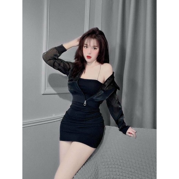 Áo khoác lửng voan kiếng - A6U