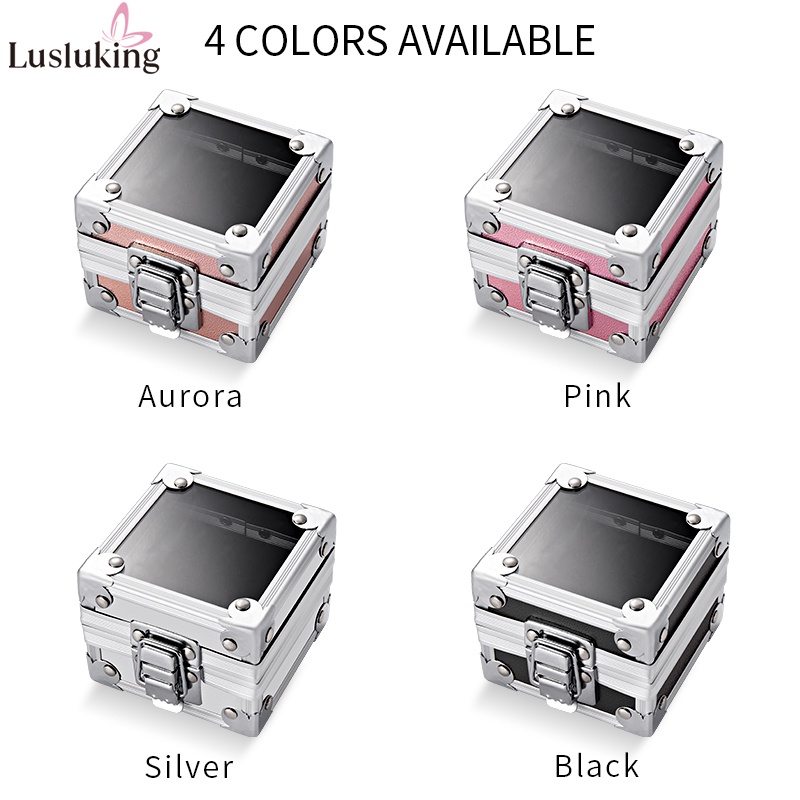 Lusluking Hộp đựng đầu mài móng tay 25 lỗ bằng nhôm tiện dụng