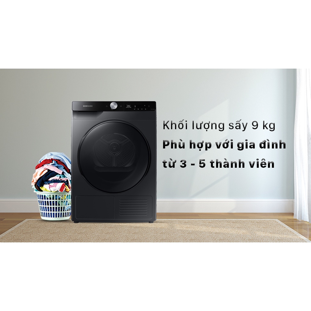 Máy sấy bơm nhiệt Samsung Inverter 9 Kg DV90T7240BB/SV 2021