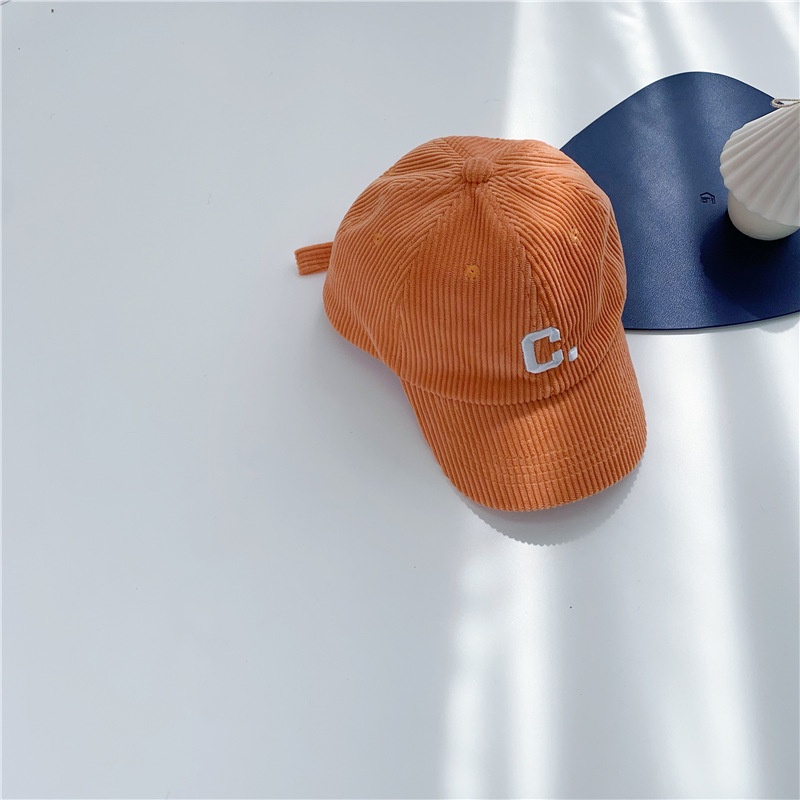 Mũ Lưỡi Trai Nhung Kẻ Thêu Chữ Chống Gió Có Thể Điều Chỉnh Kích Thước Mới Cho Bé