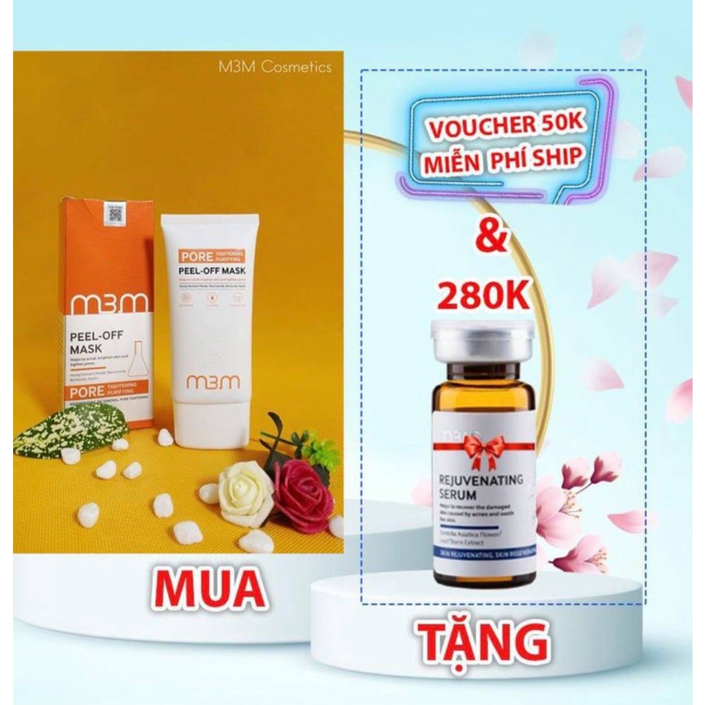 Mặt Nạ Gel Lột [PEEL-OFF MASK - M3M] - Làm Sạch Bụi Bẩn Tế Bào Chết Trên Da -tặng serum m3m 10ml