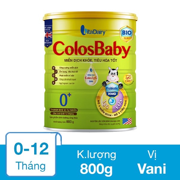 [HSD T6-2025] [Quét Mã QR - TL Đổi Quà] Sữa Bột Colosbaby Bio Gold 0+ 800gram/lon