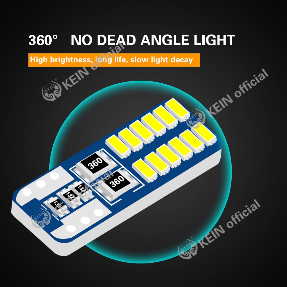 KEIN T10 Led Canbus Bulb 194 W5W 24SMD Chipset Bóng đèn LED cho ô tô Lịch sự Mái vòm Bản đồ Cửa Giấy phép Tấm bên Nêm Đường dẫn Chiếu sáng Nội thất Bóng đèn đọc tự động