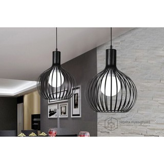 Đèn thả sắt tròn phi D220 cao h280mm đèn thả trang trí lồng chim