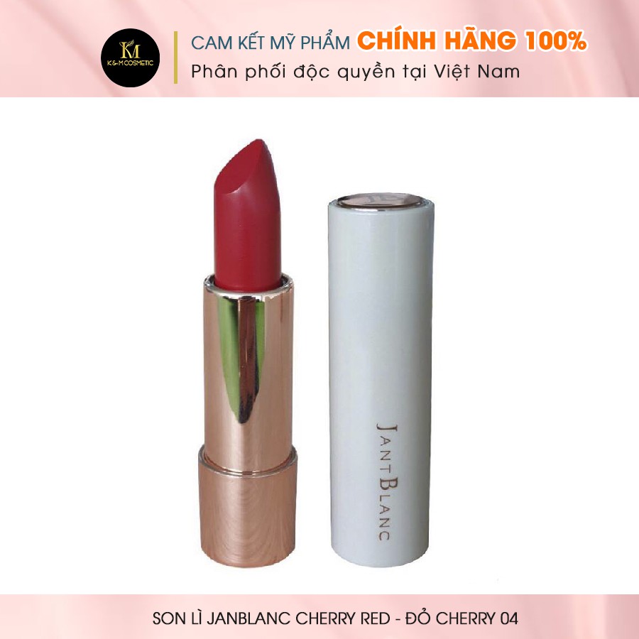 Son Lì Chống Thấm Nước Lâu Trôi  Dành Cho Môi Khô JANBLANC CHERRY RED -  ĐỎ CHERRY 04 3.5g