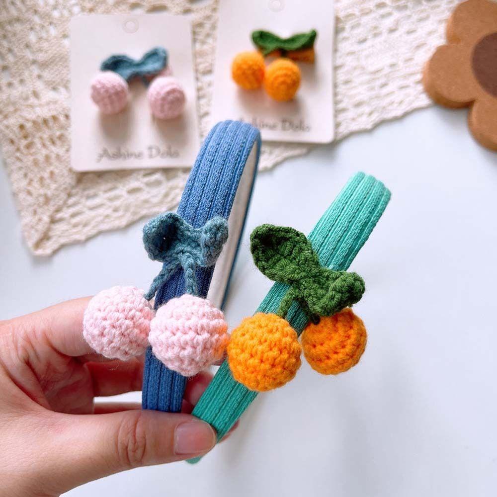 Cài Tóc Đan Len Nhiều Màu Sắc Thời Trang Mùa Đông Cho Bé Gái