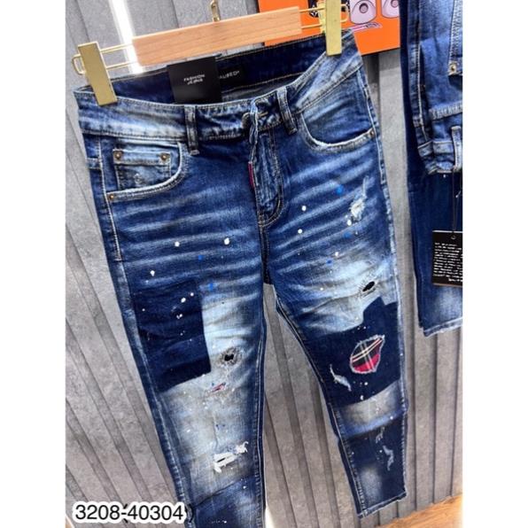[Sẵn Hàng] Quần Jeans Nam Dsq Vá Cao Cấp - Quần Bò Dsq Nam Rách Vá Cao Cấp