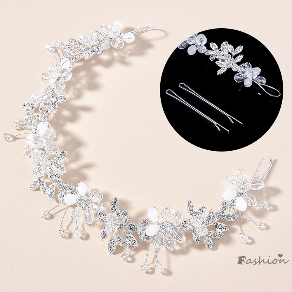 Băng Đô Cài Tóc Đính Đá Sáng Lấp Lánh Thời Trang Cho Cô Dâu