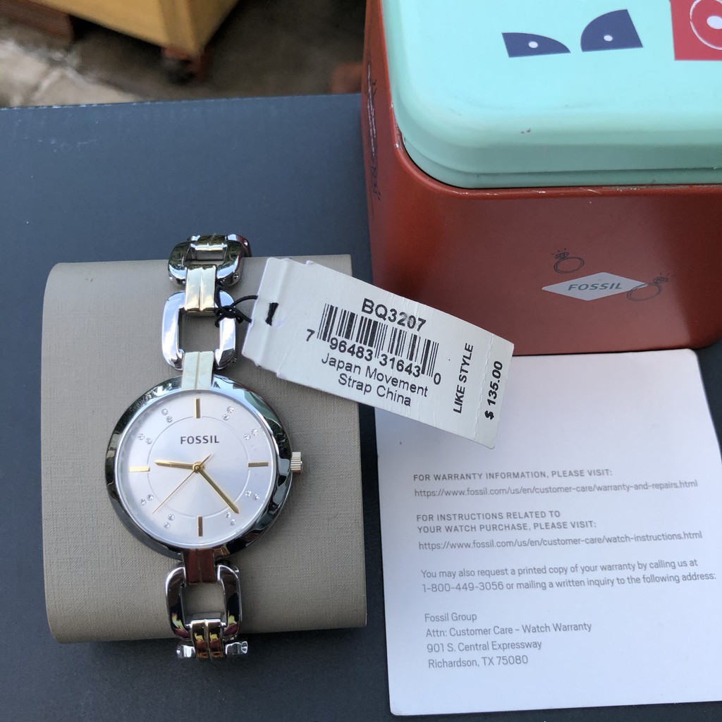 Đồng hồ FOSSIL Nữ màu Silver Size 32mm Xách tay Mỹ Fullbox