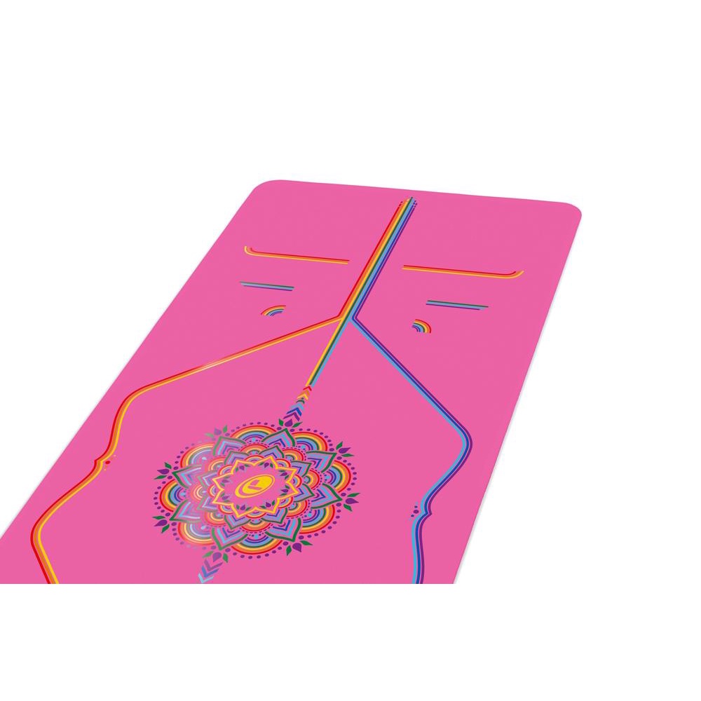 Thảm Tập Yoga Liforme Rainbow hồng bản mới nhất năm 2021 4,2mm định tuyến chống trơn Gold Love Sport