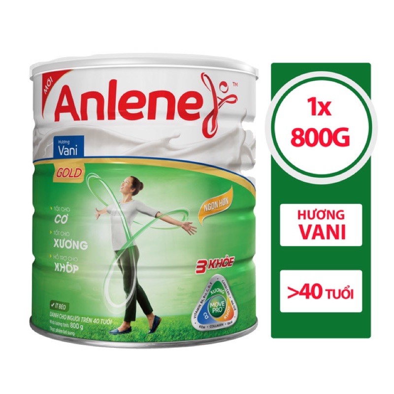 Sữa bột Anlene gold lon 800g - cho người trên 40 tuổi