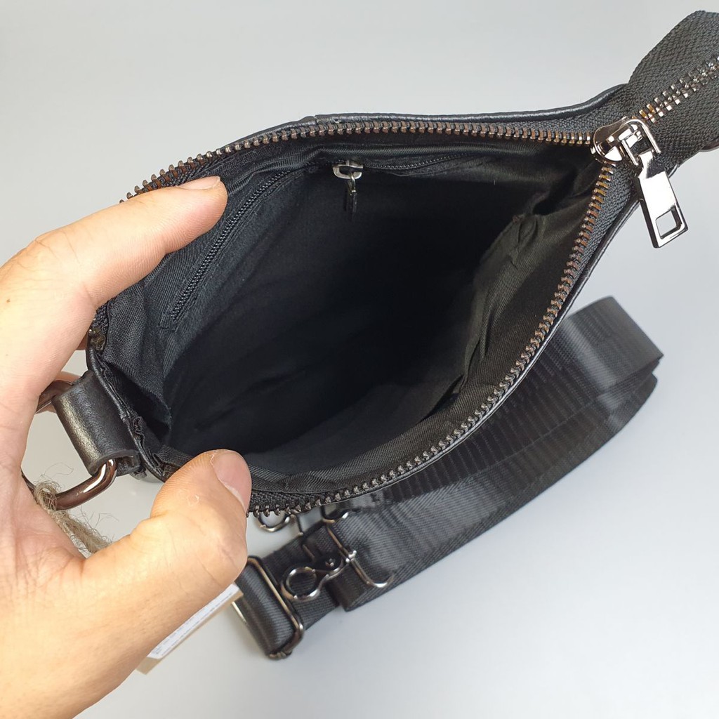 Túi đeo chéo da bò mill TD111VB (Black) [Freeship] - 100% da bò thật, bảo hành 3 năm | BigBuy360 - bigbuy360.vn