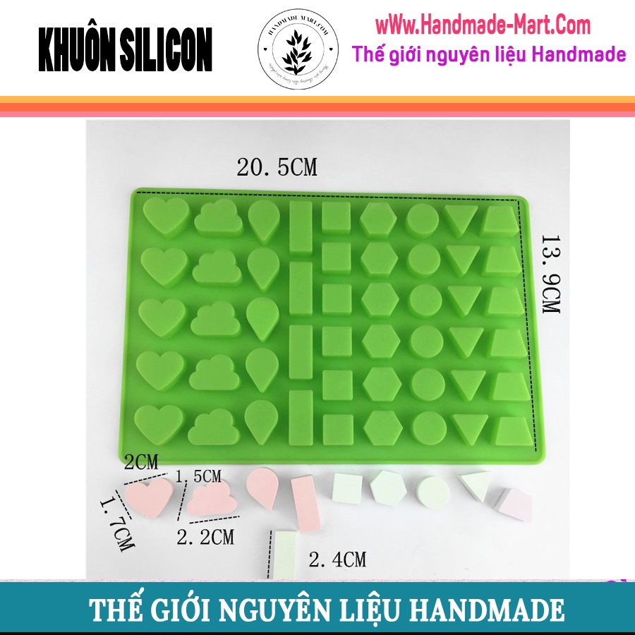 Khuôn silicone làm bánh kẹo chipchip 50 lỗ đầy đủ hình dạng - HM050