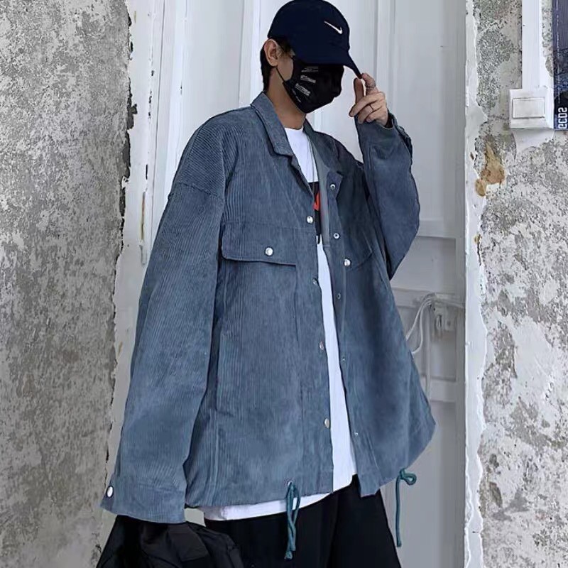 Áo khoác sơmi kaki nhung unisex Trơn 2 Túi form rộng nam nữ ulzzang Wind | BigBuy360 - bigbuy360.vn