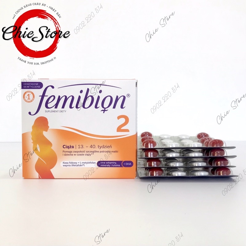 [CHÍNH HÃNG] Vitamin bầu Femibion số 2 dành cho mẹ bầu từ thai kì tuần 13 đến tuần 40