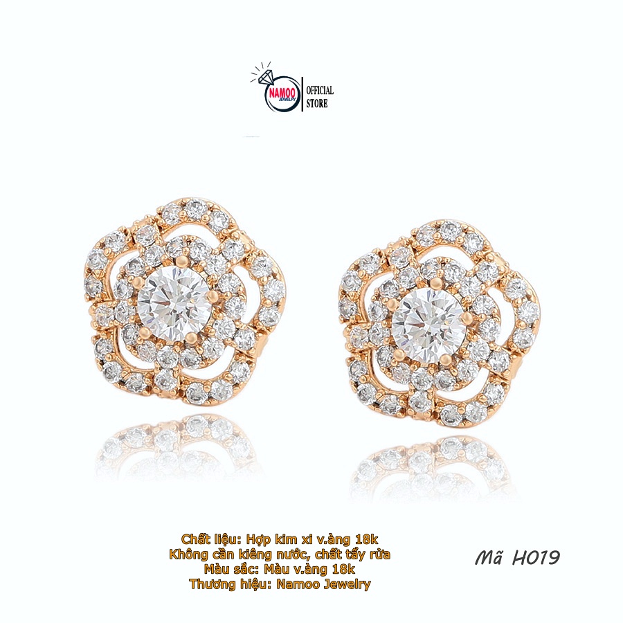 Bông Tai Nữ Sát Tai H019, Khuyên Nụ Bền Màu Bảo Hành 6 tháng