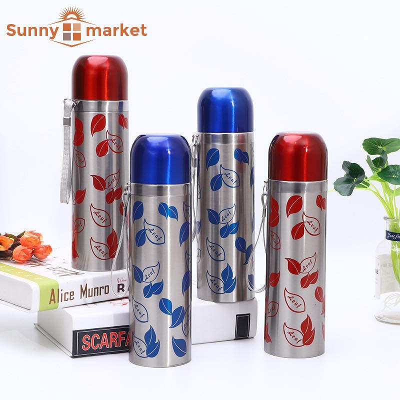 Bình giữ nhiệt inox 304 dung tích 500ml, bình giữ nhiệt Mug mouse hình chiếc lá xinh xắn