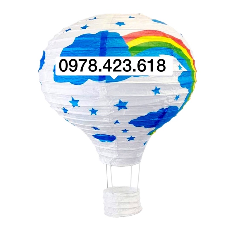 Khinh khí cầu giấy 30cm - đèn lồng khinh khí cầu trang trí trường học, mầm non, khu vui chơi trẻ em