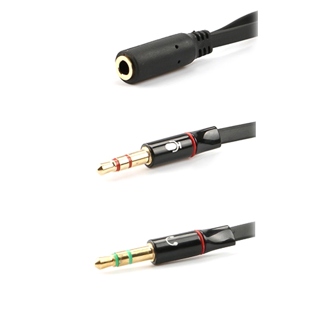 Cáp chia tai nghe hình chữ y jack cắm 3.5mm cho laptop/pc tiện dụng