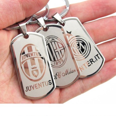 Móc chìa khoá Inox không gỉ lưu niệm - các câu lạc bộ bóng đá Manchester, Arsenal, Chelsea, Barca, Real, Liverpool
