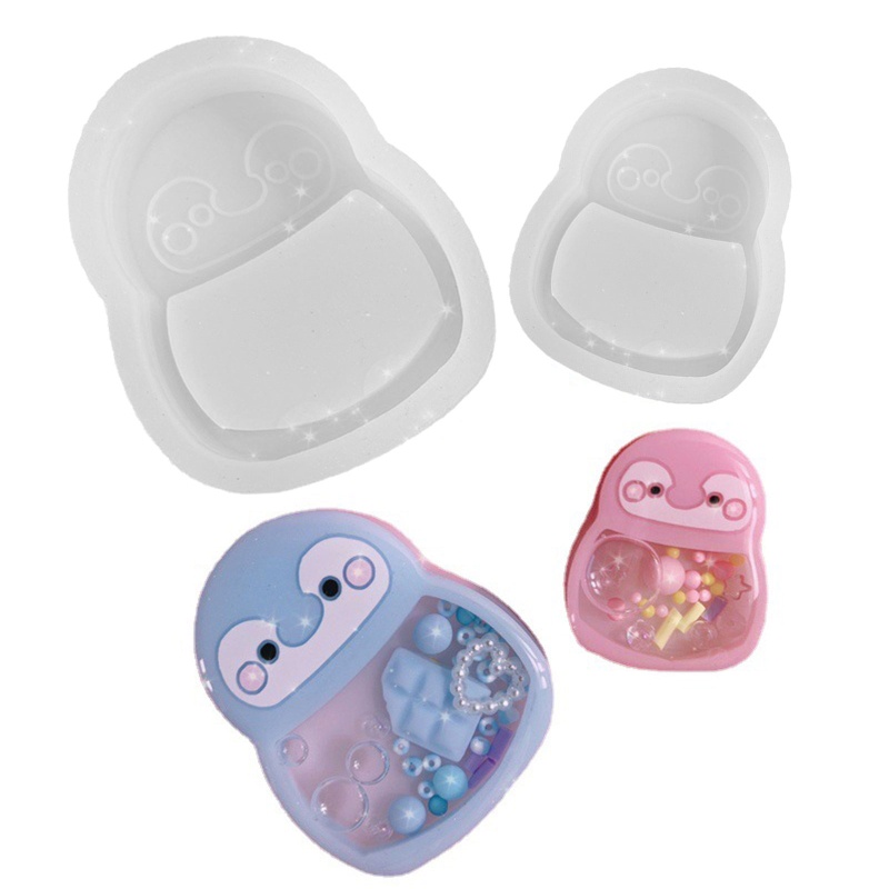 Khuôn Silicone Làm Móc Khóa Hình Chim Cánh Cụt / Hình Học DIY