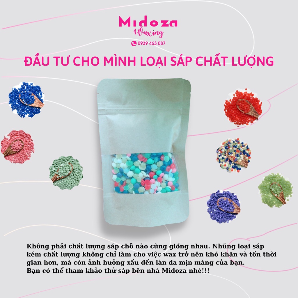 200g sáp wax lông cao cấp nhập khẩu hard wax beans, tẩy lông nách, tay, chân, bi MidozA