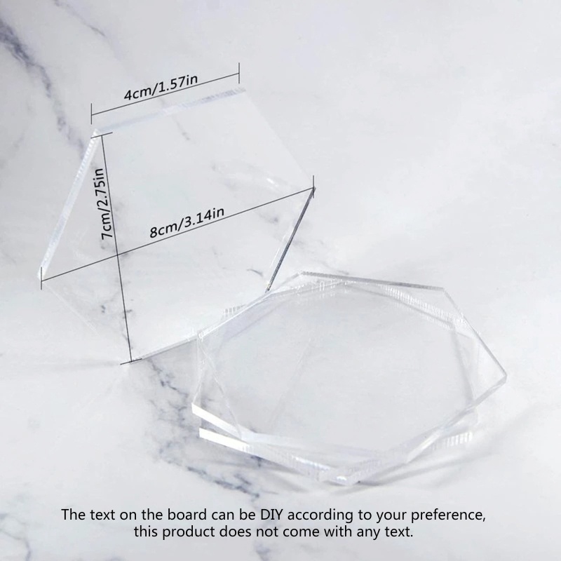 Set 20 / 50 Thẻ Tên Bằng Acrylic Trong Suốt Có Lỗ Gắn Móc Khóa