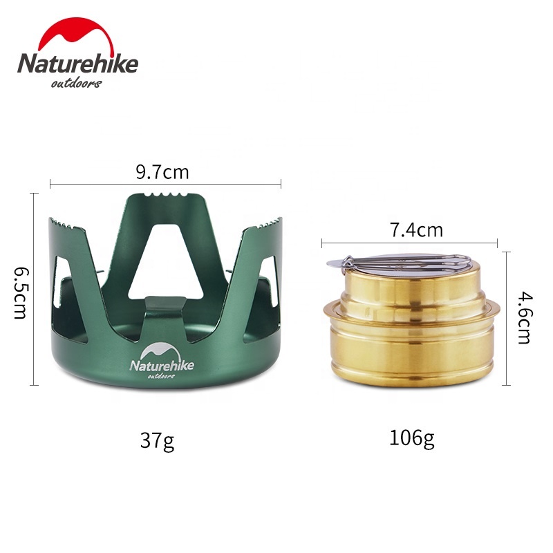 Bếp cồn dã ngoại du lịch mini Naturehike bằng hợp kim nhôm nhỏ gọn dễ sử dụng phù hợp cho các chuyến picnic, leo núi.