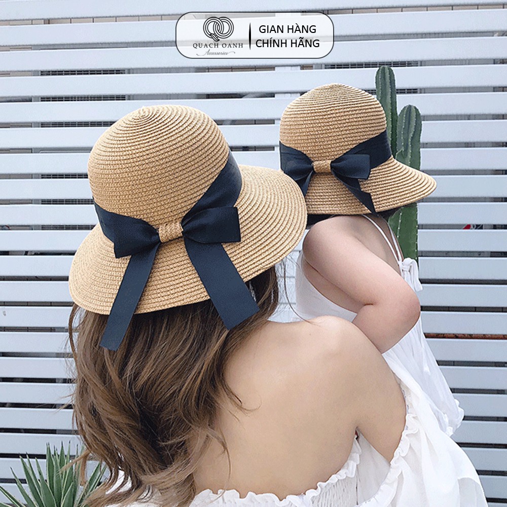 Mũ nón cói QO ACCESSORIES cho mẹ và bé diện đôi đi biển mùa hè MU33
