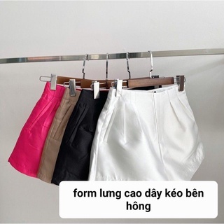 Size S,M,L _ quần short Tafeta dây kéo hông