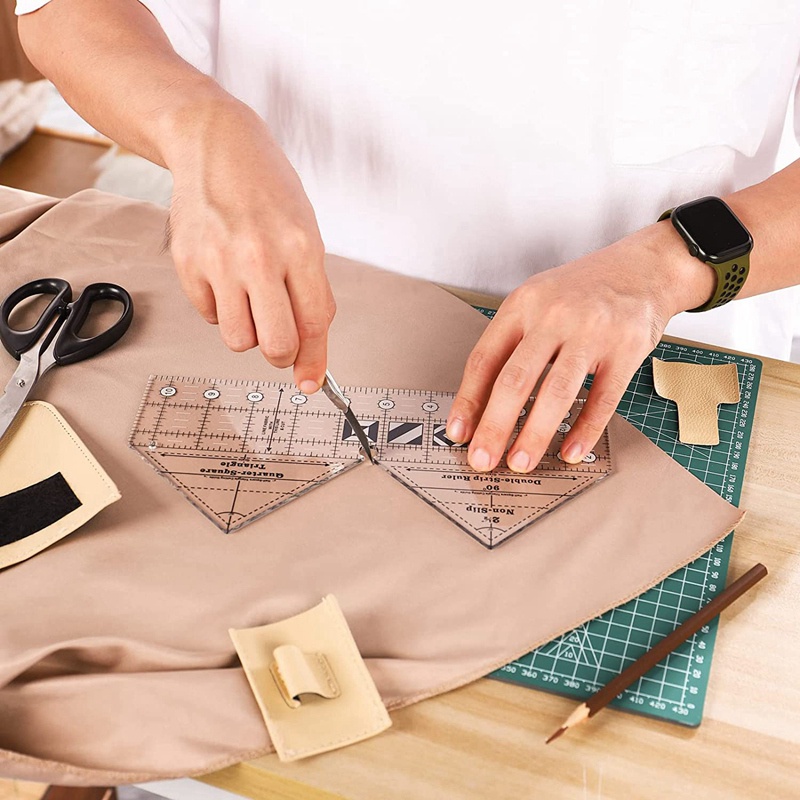 Thước Dây Hình Tam Giác 90 Độ 10 Inch Bằng Acrylic Chống Trượt