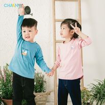 Áo túi bụng cho bé CHAANG garden xanh biển