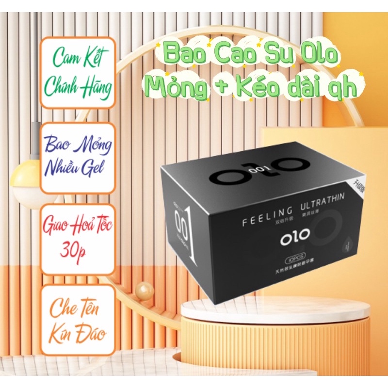Bao cao su siêu mỏng 001 OiO nhiều gel bôi trơn kéo dài thời gian bcs chống xuất tinh sớm