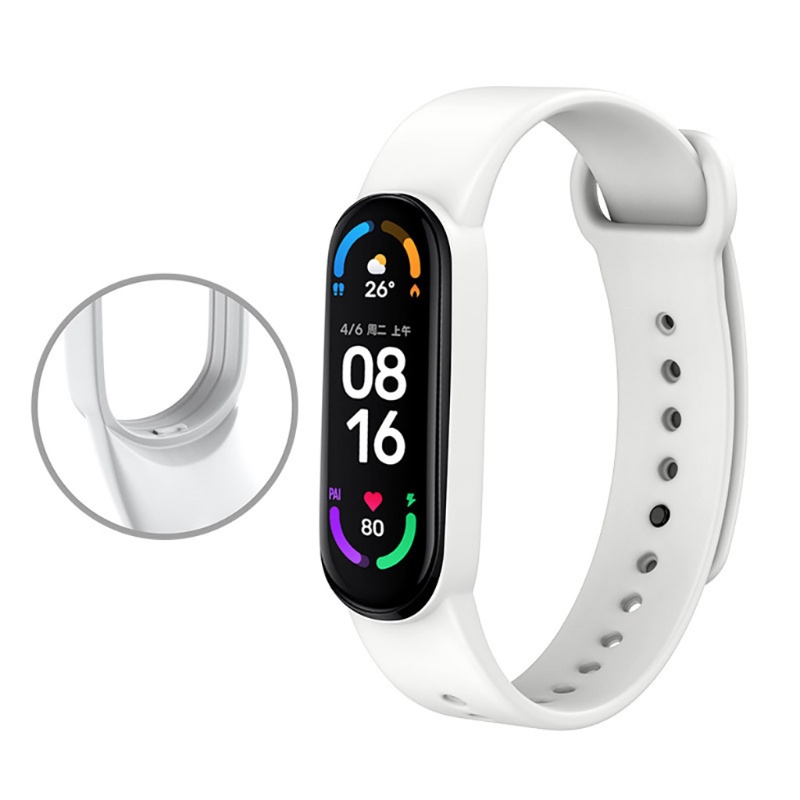 Dây Đeo Thay Thế Chất Liệu Silicon Màu Trơn Cho Mi Band 6