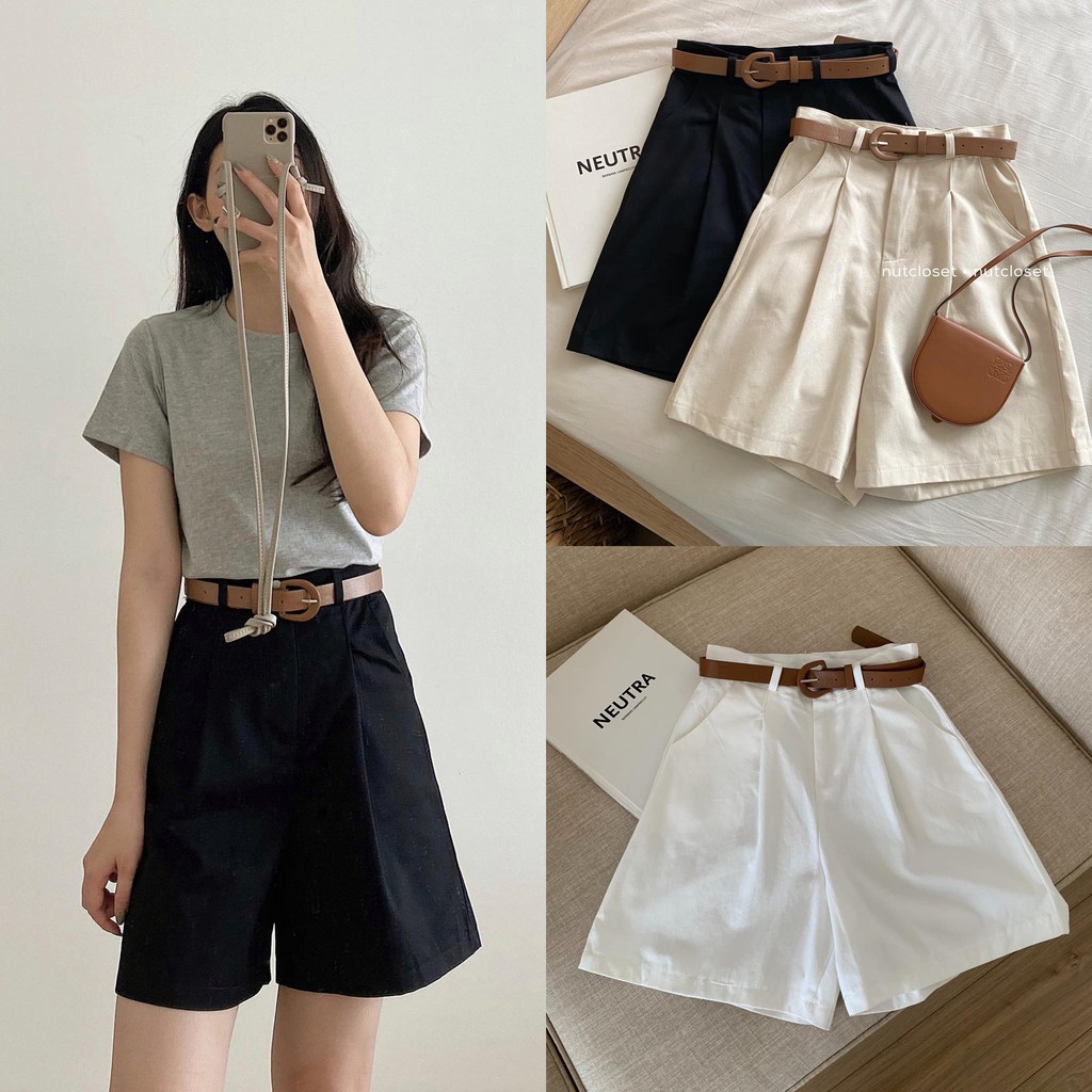 Quần short 1 ly + thắt lưng _Q0053 | BigBuy360 - bigbuy360.vn