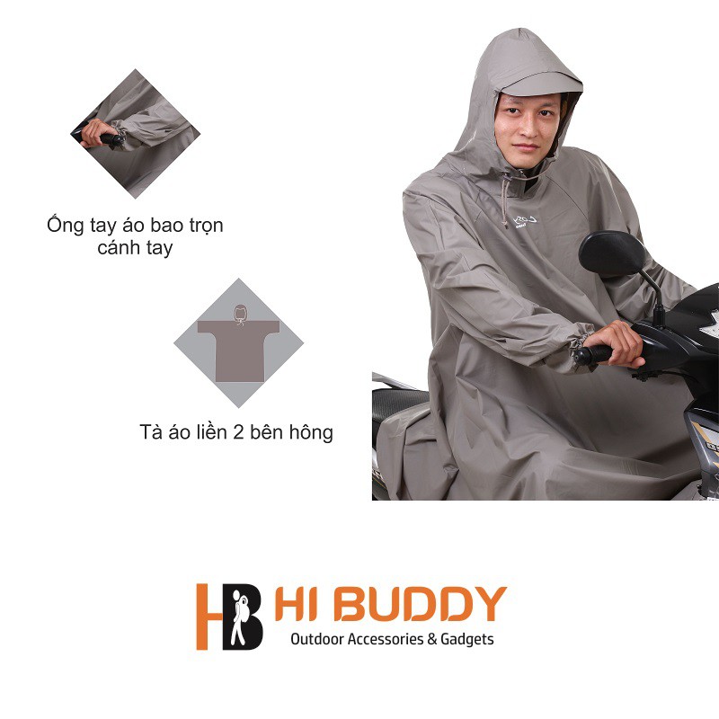 Áo Mưa RANDO Cosy - Free Size - Dày 0,17mm - Nhựa PVC Cao Cấp | Không Ướt Ống Quần | Hibushop