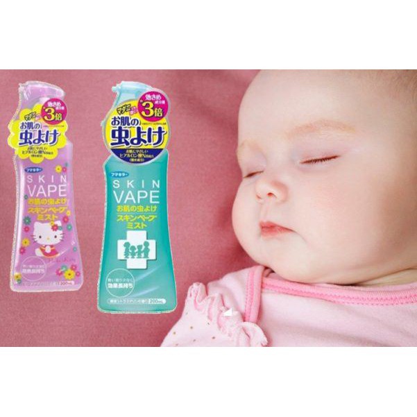 Xịt chống muỗi và côn trùng SKIN VAPE 200ml - Hàng Nhật Nội Địa - dạng phun sương với nguồn gốc tự nhiên rất an toàn