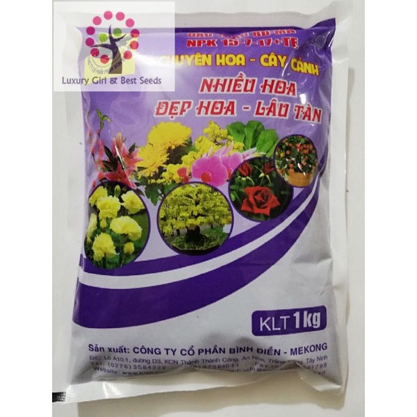 Phân bón Đầu Trâu NPK chuyên cho hoa, cây cảnh 15-7-17+TE - Shop Phân Bón và Hạt Giống