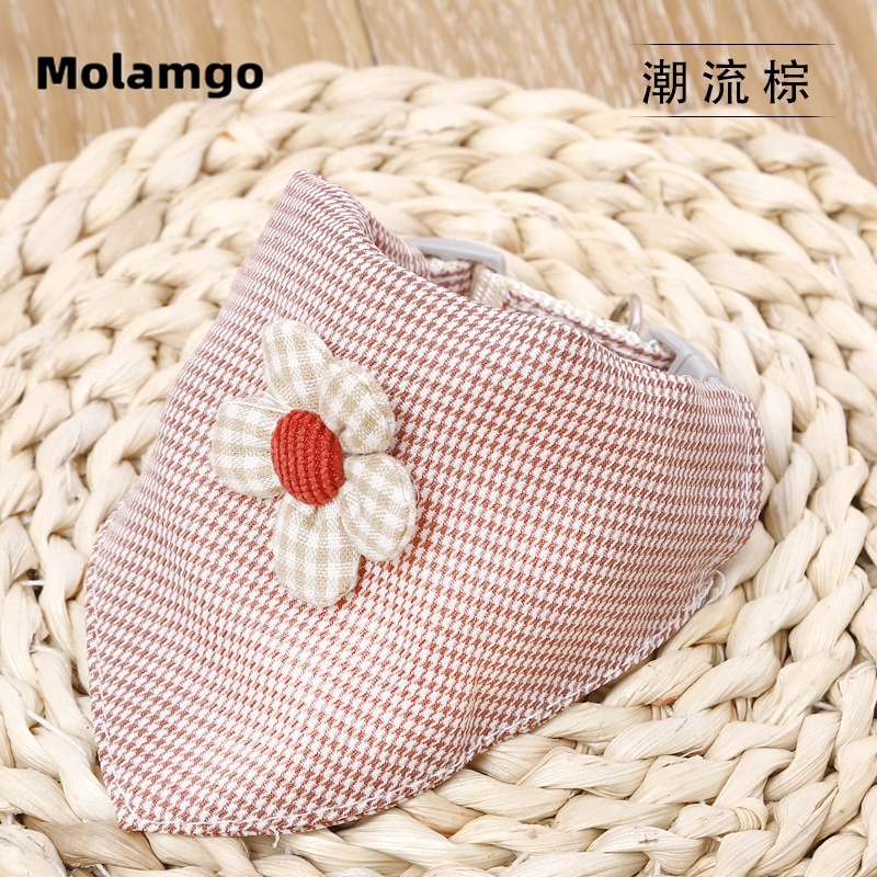 MOLAMGO  Khăn choàng cổ hình tam giác họa tiết hoa đáng yêu dành cho thú cưng