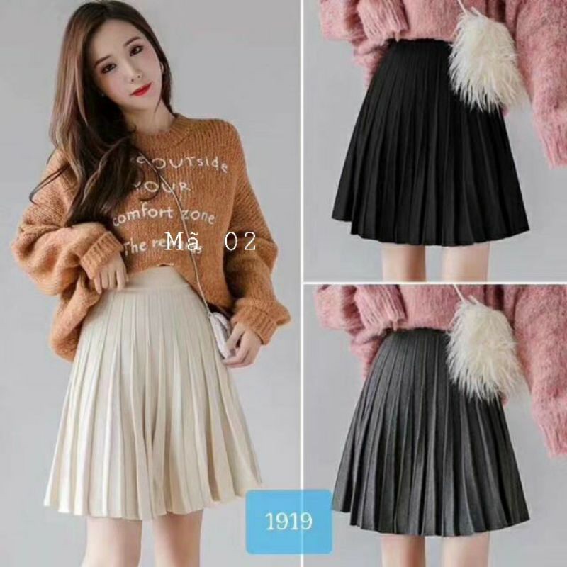 Chân váy len, chân váy xoè gân đẹp loại 1 Quảng Châu