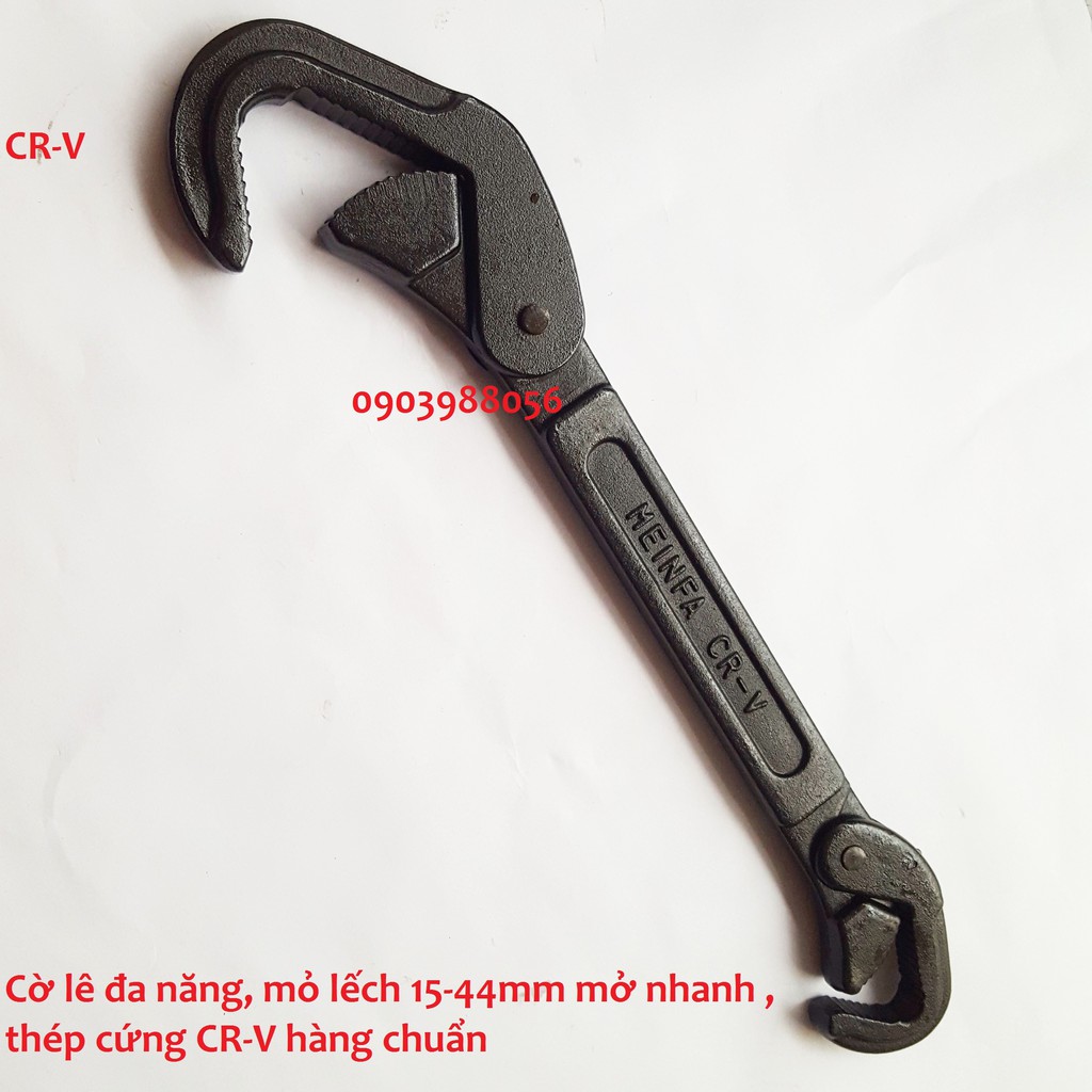 Cờ lê đa năng, mỏ lếch 15-44mm mở nhanh , thép cứng CR-V hàng chuẩn