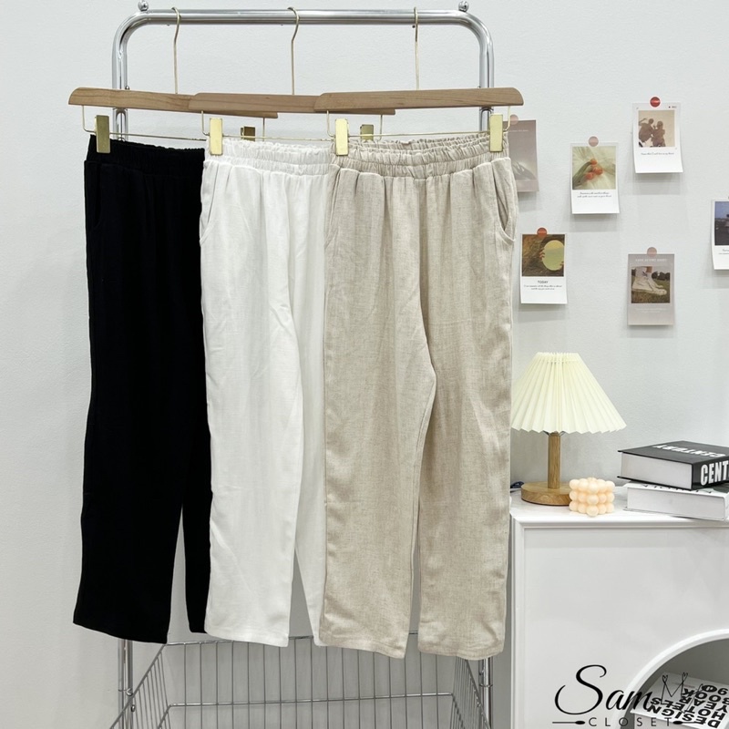 QUẦN BAGGY ĐŨI CẠP CHUN MÀU VITAGE CHẤT MÁT QUẢNG CHÂU MS17772