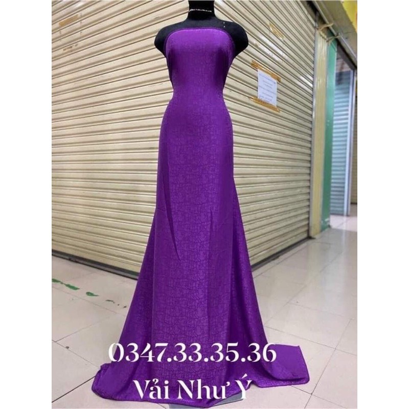 vải gấm lụa đông Hưng tím huế
