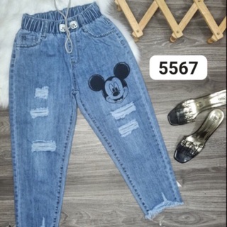 QUẦN BÒ BAGGY CHUN RÁCH SIÊU XINH IN HÌNH